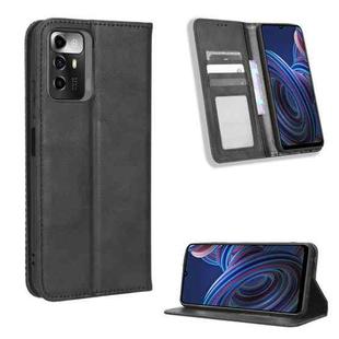 For ZTE Blade A72 5G Magnetic Buckle Retro Texture Leather Phone Case(Black)