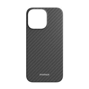 For iPhone 14 Plus MOMAX Magsafe Magnetic Carbon Fiber Texture Phone Case(Black)