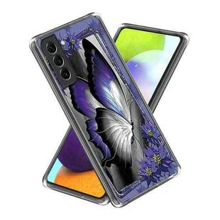 For Samsung Galaxy S23 5G Colored Drawing Clear TPU Phone Protective Case(Butterfly)