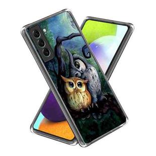 For Samsung Galaxy S23 5G Colored Drawing Clear TPU Phone Protective Case(Two Owls)