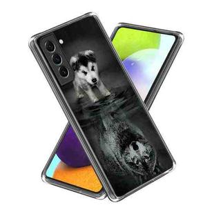 For Samsung Galaxy S23 5G Colored Drawing Clear TPU Phone Protective Case(Small Dog)