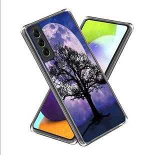For Samsung Galaxy S23 5G Colored Drawing Clear TPU Phone Protective Case(Moon Tree)