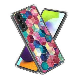 For Samsung Galaxy S23 5G Colored Drawing Clear TPU Phone Protective Case(Color Hexagon)