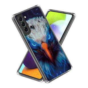 For Samsung Galaxy S23 5G Colored Drawing Clear TPU Phone Protective Case(Sharp Billed Bird)