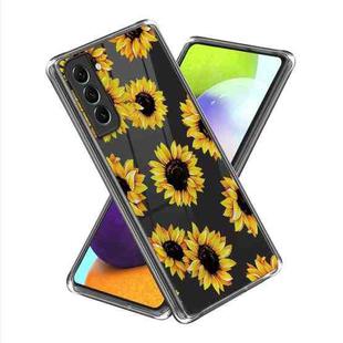 For Samsung Galaxy S23 5G Colored Drawing Clear TPU Phone Protective Case(Sunflowers)