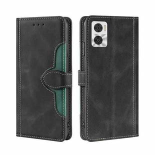 For Motorola Moto E22/E22i Skin Feel Magnetic Buckle Leather Phone Case(Black)