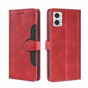 For Motorola Moto E22/E22i Skin Feel Magnetic Buckle Leather Phone Case(Red)