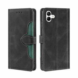 For Samsung Galaxy A04 Skin Feel Magnetic Buckle Leather Phone Case(Black)