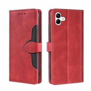 For Samsung Galaxy A04 Skin Feel Magnetic Buckle Leather Phone Case(Red)