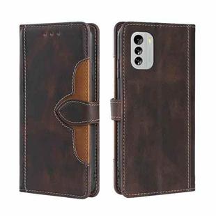 For Nokia G60 5G Skin Feel Magnetic Buckle Leather Phone Case(Brown)