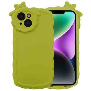 For iPhone 14 Plus Bowknot Liquid Silicone Phone Case(Green)