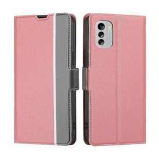 For Nokia G60 5G Twill Texture Side Buckle Leather Phone Case(Pink)