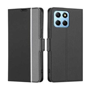 For Honor X8 5G/X6 Twill Texture Side Buckle Leather Phone Case(Black)