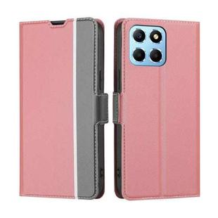 For Honor X8 5G/X6 Twill Texture Side Buckle Leather Phone Case(Pink)