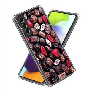 For Samsung Galaxy S23 5G Colored Drawing Clear TPU Phone Protective Case(Chocolate Beans)