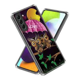 For Samsung Galaxy S23+ 5G Colored Drawing Clear TPU Phone Protective Case(Couple Owl)