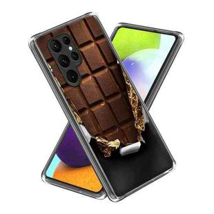 For Samsung Galaxy S23 Ultra 5G Colored Drawing Clear TPU Phone Protective Case(3D Chocolate)