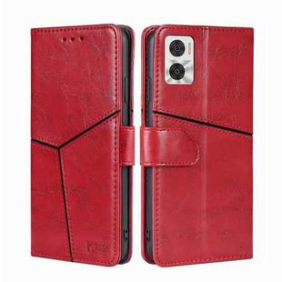 For Motorola Moto E22/E22i Geometric Stitching Horizontal Flip Leather Phone Case(Red)