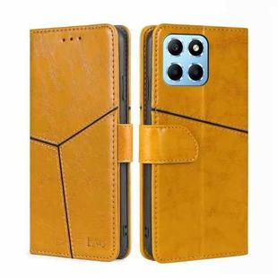 For Honor X8 5G/X6 Geometric Stitching Horizontal Flip Leather Phone Case(Yellow)