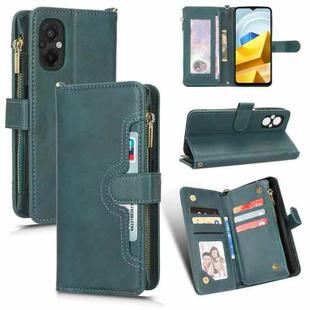 For Xiaomi Poco M5 Litchi Texture Zipper Leather Phone Case(Green)
