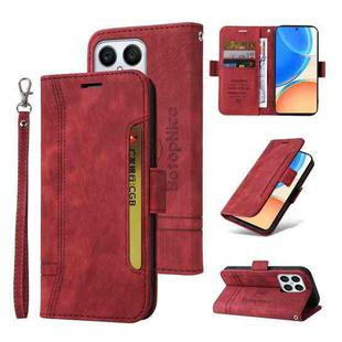 For Honor X8 5G / X6 BETOPNICE Dual-side Buckle Leather Phone Case(Red)