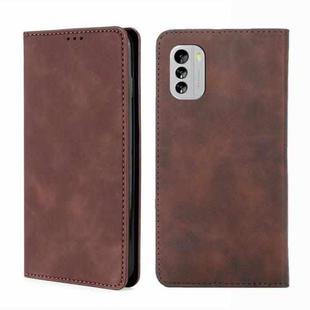 For Nokia G60 5G Skin Feel Magnetic Horizontal Flip Leather Phone Case(Dark Brown)