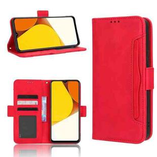 For vivo Y35 4G / Y22s 4G / Y22 4G 2022 Skin Feel Calf Texture Card Slots Leather Phone Case(Red)