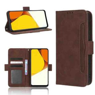For vivo Y35 4G / Y22s 4G / Y22 4G 2022 Skin Feel Calf Texture Card Slots Leather Phone Case(Brown)