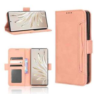 For Honor 70 5G Skin Feel Calf Texture Card Slots Leather Phone Case(Pink)