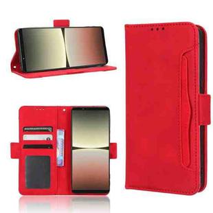 For Sony Xperia 5 IV Skin Feel Calf Texture Card Slots Leather Phone Case(Red)