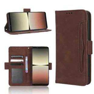 For Sony Xperia 5 IV Skin Feel Calf Texture Card Slots Leather Phone Case(Brown)