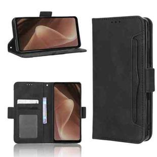 For Sharp Aquos Sense7 Plus Skin Feel Calf Texture Card Slots Leather Phone Case(Black)
