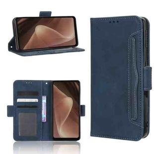 For Sharp Aquos Sense7 Plus Skin Feel Calf Texture Card Slots Leather Phone Case(Blue)