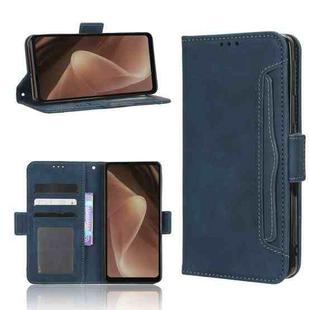 For Sharp Aquos Sense7 Skin Feel Calf Texture Card Slots Leather Phone Case(Blue)