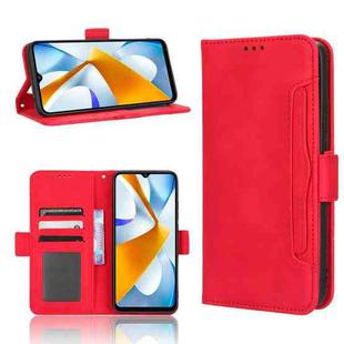 For Xiaomi Poco C40 Skin Feel Calf Texture Card Slots Leather Phone Case(Red)