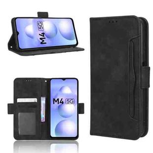 For Xiaomi Poco M4 5G Skin Feel Calf Texture Card Slots Leather Phone Case(Black)