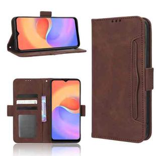 For ZTE Blade A52 Lite Skin Feel Calf Texture Card Slots Leather Phone Case(Brown)