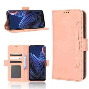 For ZTE Blade A72 5G Skin Feel Calf Texture Card Slots Leather Phone Case(Pink)