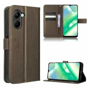 For Realme C33 4G Diamond Texture Leather Phone Case(Brown)