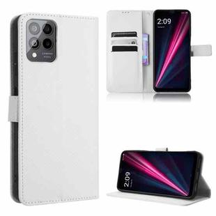 For T-Mobile REVVL 6 Pro 5G Diamond Texture Leather Phone Case(White)