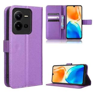 For vivo V25 5G /  X80 Lite Diamond Texture Leather Phone Case(Purple)