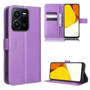 For vivo Y35 4G / Y22s 4G / Y22 4G 2022 Diamond Texture Leather Phone Case(Purple)