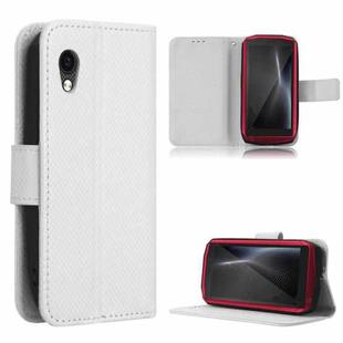 For Cubot Pocket / P50 Diamond Texture Leather Phone Case(White)