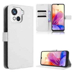 For Blackview OSCAL C80 Diamond Texture Leather Phone Case(White)