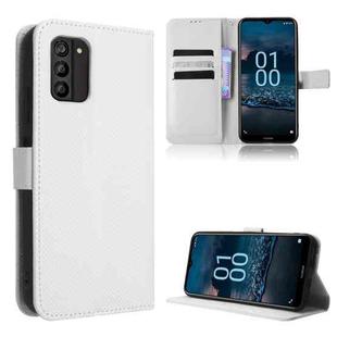 For Nokia G100 Diamond Texture Leather Phone Case(White)