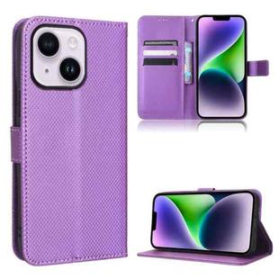 For iPhone 14 Plus Diamond Texture Leather Phone Case(Purple)