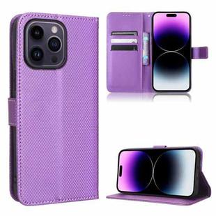 For iPhone 14 Pro Max Diamond Texture Leather Phone Case(Purple)