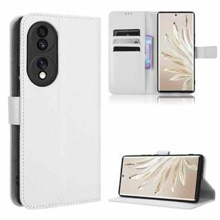 For Honor 70 5G Diamond Texture Leather Phone Case(White)