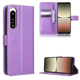For Sony Xperia 5 IV Diamond Texture Leather Phone Case(Purple)