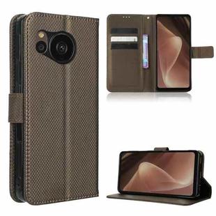 For Sharp Aquos Sense7 Plus Diamond Texture Leather Phone Case(Brown)